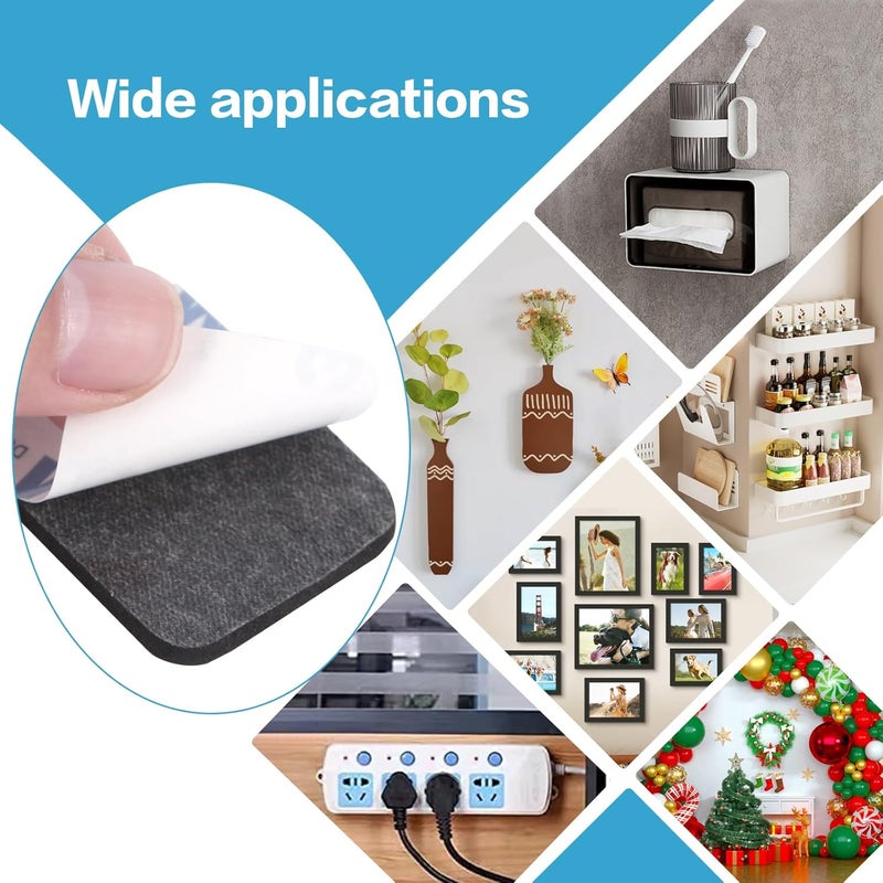 Godmony Double Sided Tape HeavyDuty,Double Sided Tape for Walls,80Pcs Oval 1.57" x 1.18" 2 Sided Sticky Waterproof Pads,Super Strong Removable Double-Sided Foam, Mounting Black Tape for Hanging - Image 5